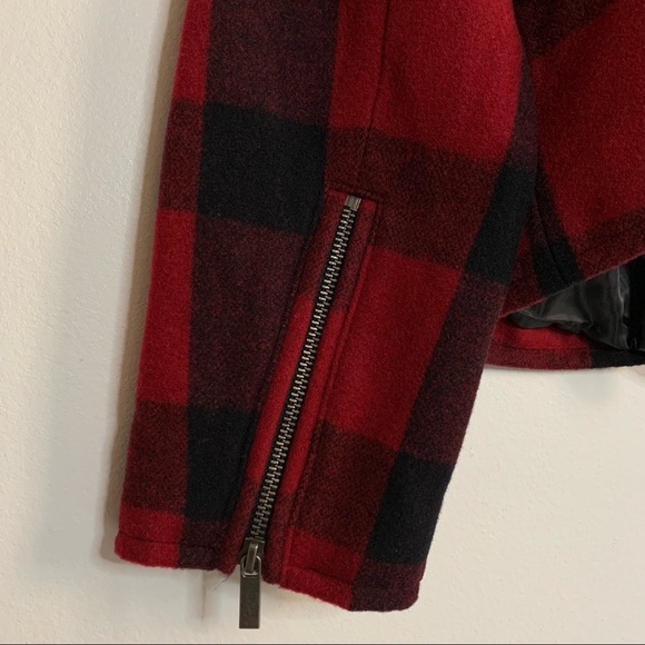 COPY - Ana a new approach plaid wool blend Moto coat - Picture 5 of 7